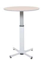 Luxor Lx-Pnadj-Round - Pneumatic Adjustable Round Pedestal Table., White, Medium