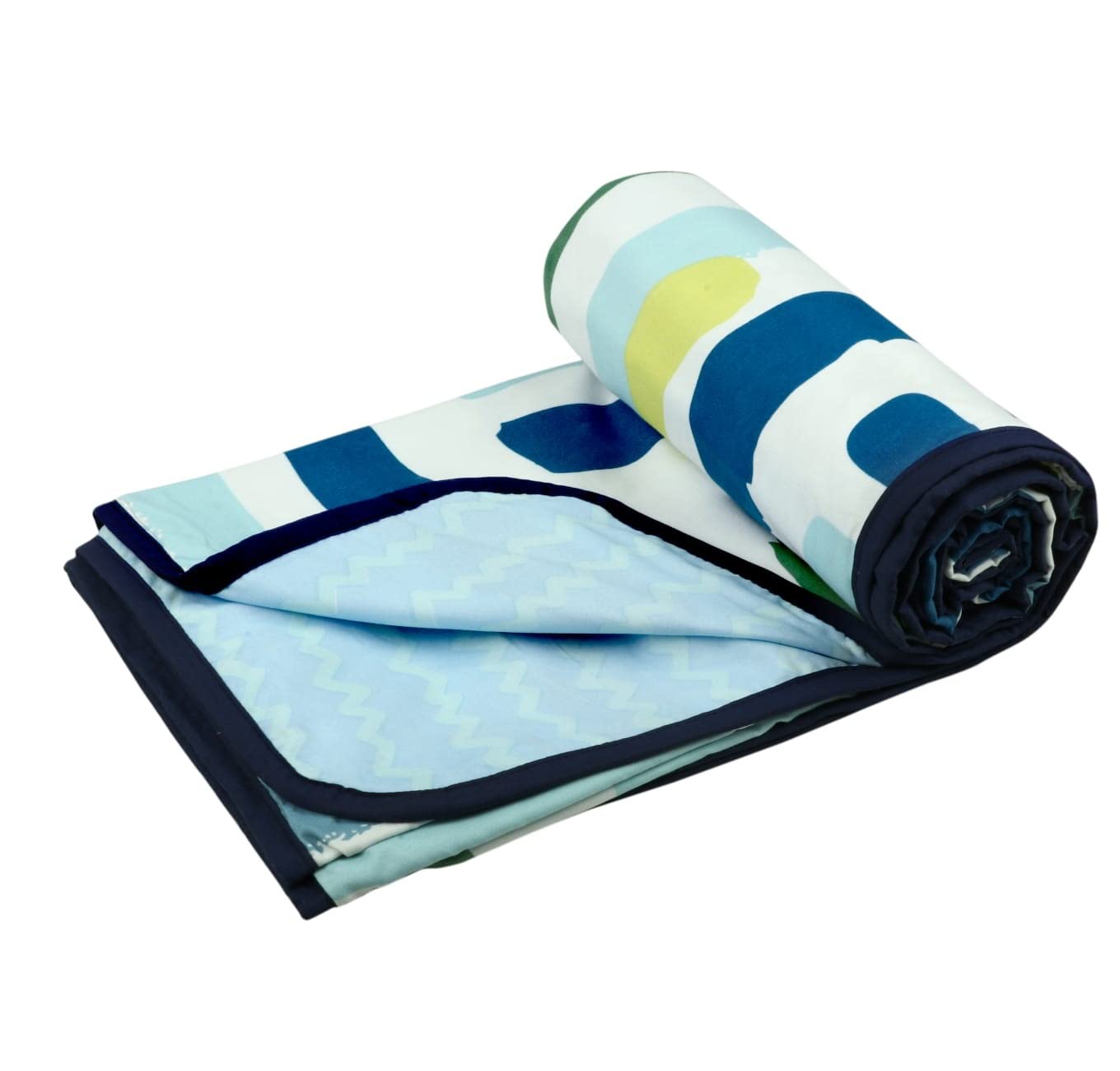 Bsb Home Pure Cotton 120 Gsm Reversible Soft Lightweight Printed Double Bed Blanket/Ac Dohar/Skin Friendly Dohar220X230 CmBeig