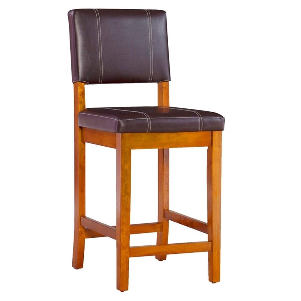 Linon Milano Dark Walnut Counter Stool, 18 W x 19 D x 39 H