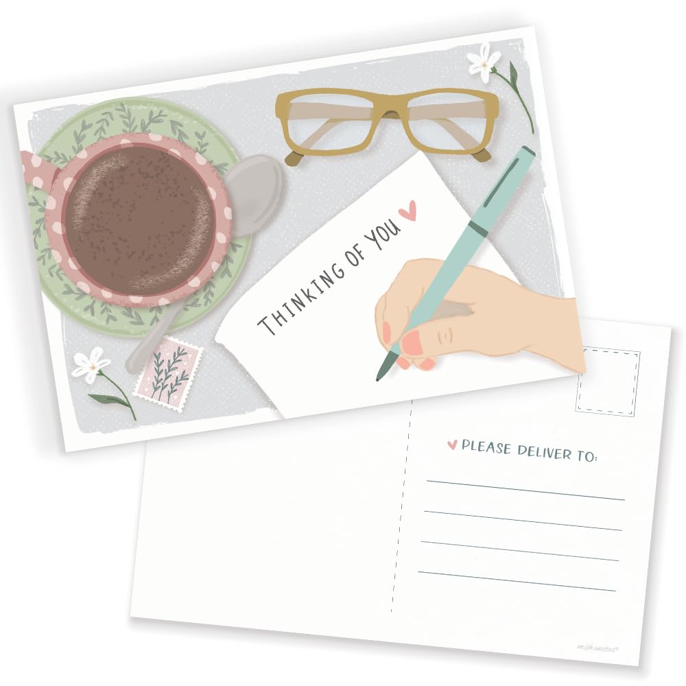 Thinking Of You Postcards - 50 Cute Handwritten Cards For Get Well Soon, Keeping In Touch, Friends, Family, Church, Penpals