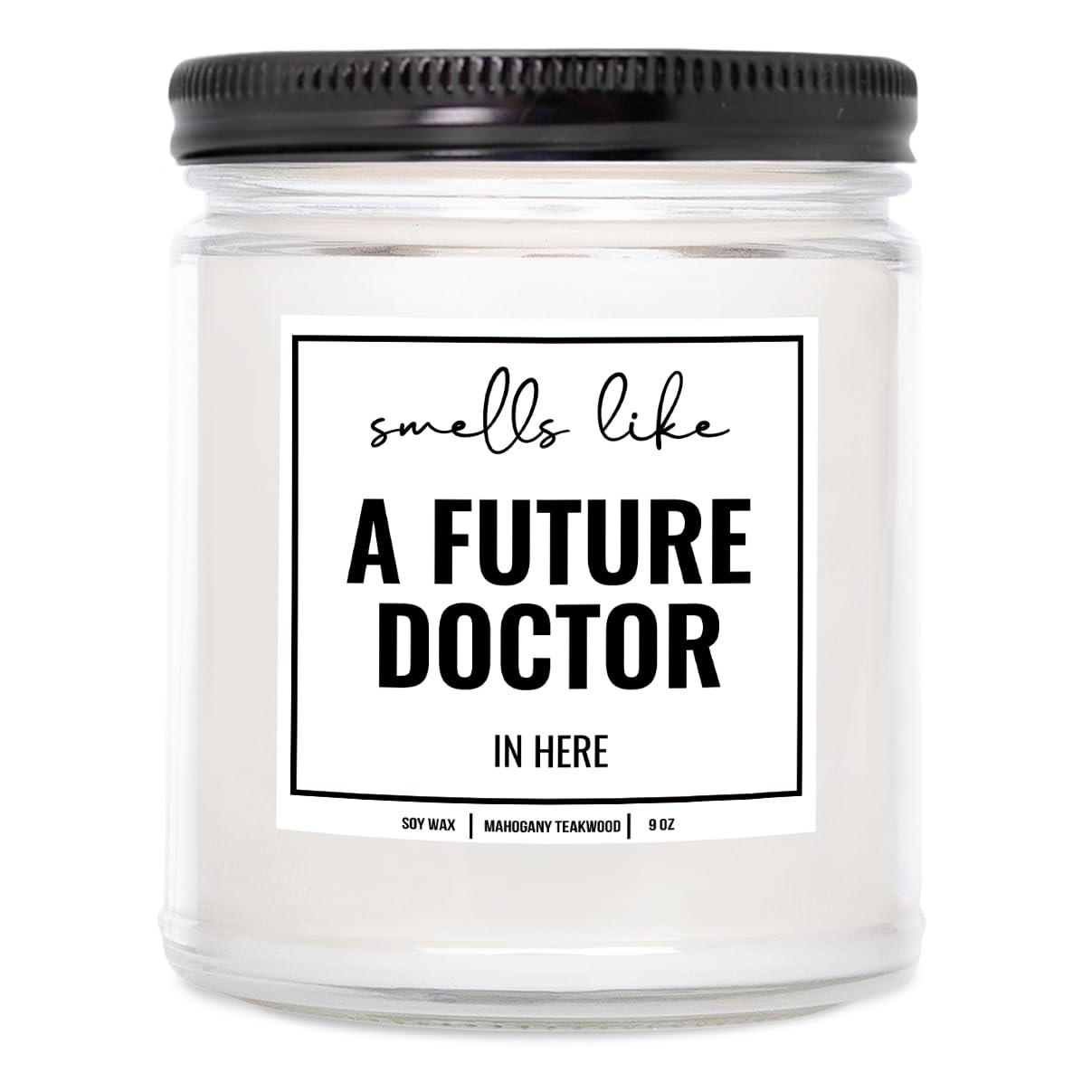 YouNique Designs Future Doctor Gifts Candle 9 oz - Med Student Gift, Medical Student Gifts & Medical School Graduation Gifts - F