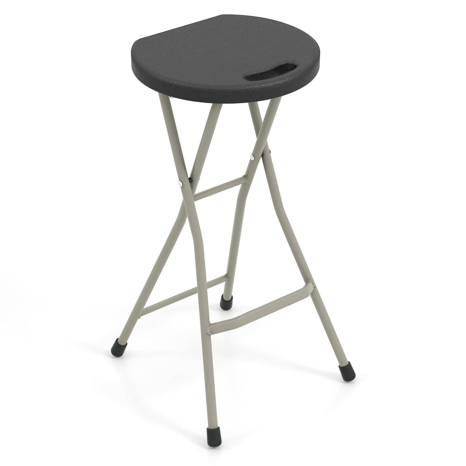 Goplus Folding Stool, Extra Tall 28 inch Foldable Camping Stool for Adults with 550 lb Capacity, Portable Plastic Fold up Stool,