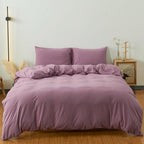 CLOTHKNOW Purple Comforter Set California King 3Pcs Dusty Purple Bedding Comforter Sets Pale Mauve Comforter Soft Purple Comfort