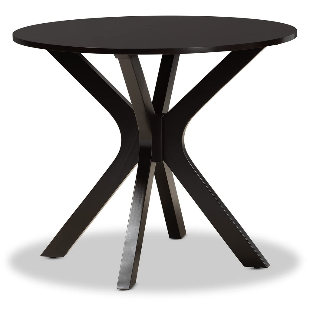 Baxton Studio Cian Dark Brown Faux Leather Wood 5-Piece Dining Set