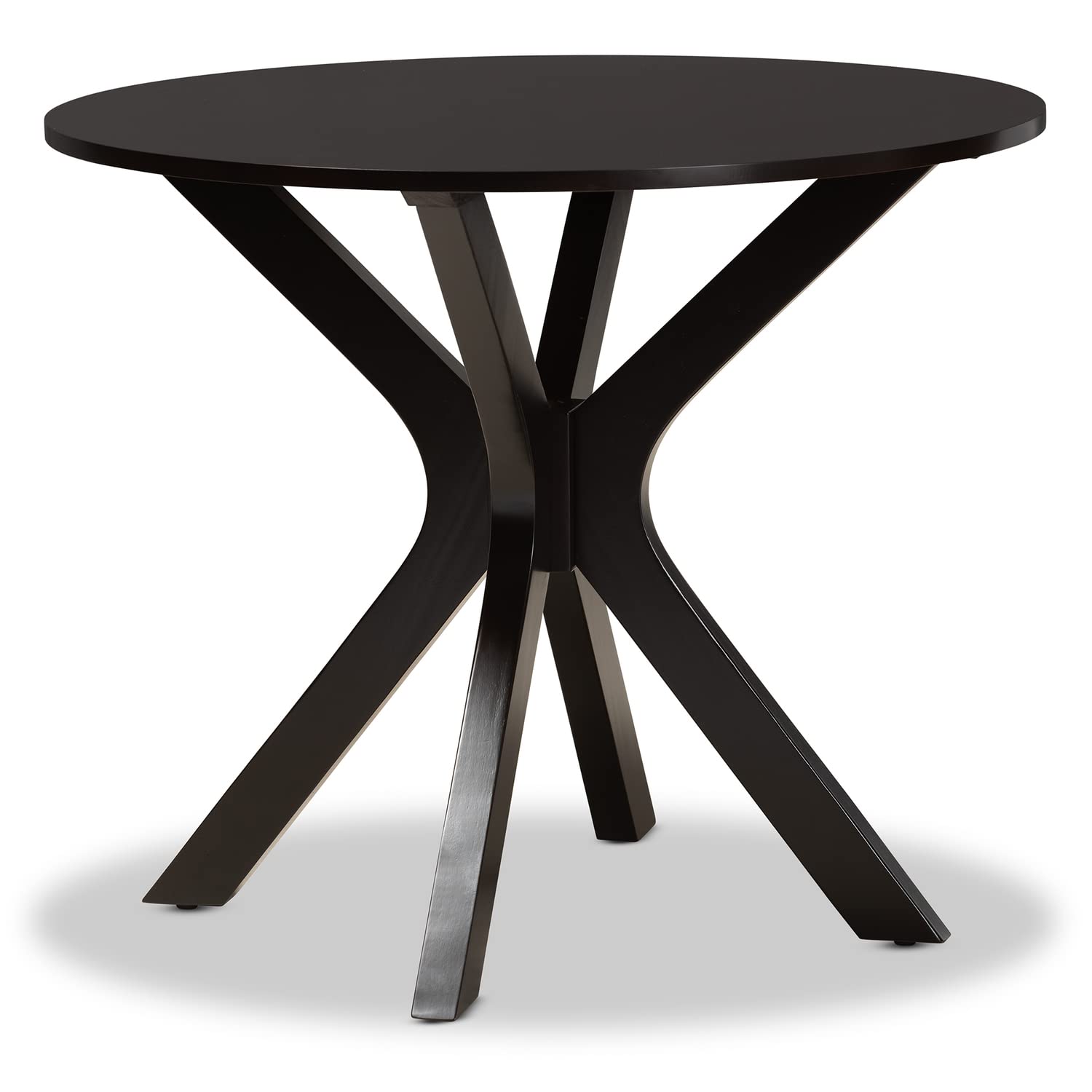 Baxton Studio Cian Dark Brown Faux Leather Wood 5-Piece Dining Set
