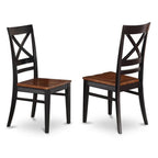 East West Furniture Hartland 3 Piece Set for Small Spaces Contains a Round Dining Room Table with Pedestal and 2 Wooden Seat Chairs, 42x42 Inch, Black & Cherry