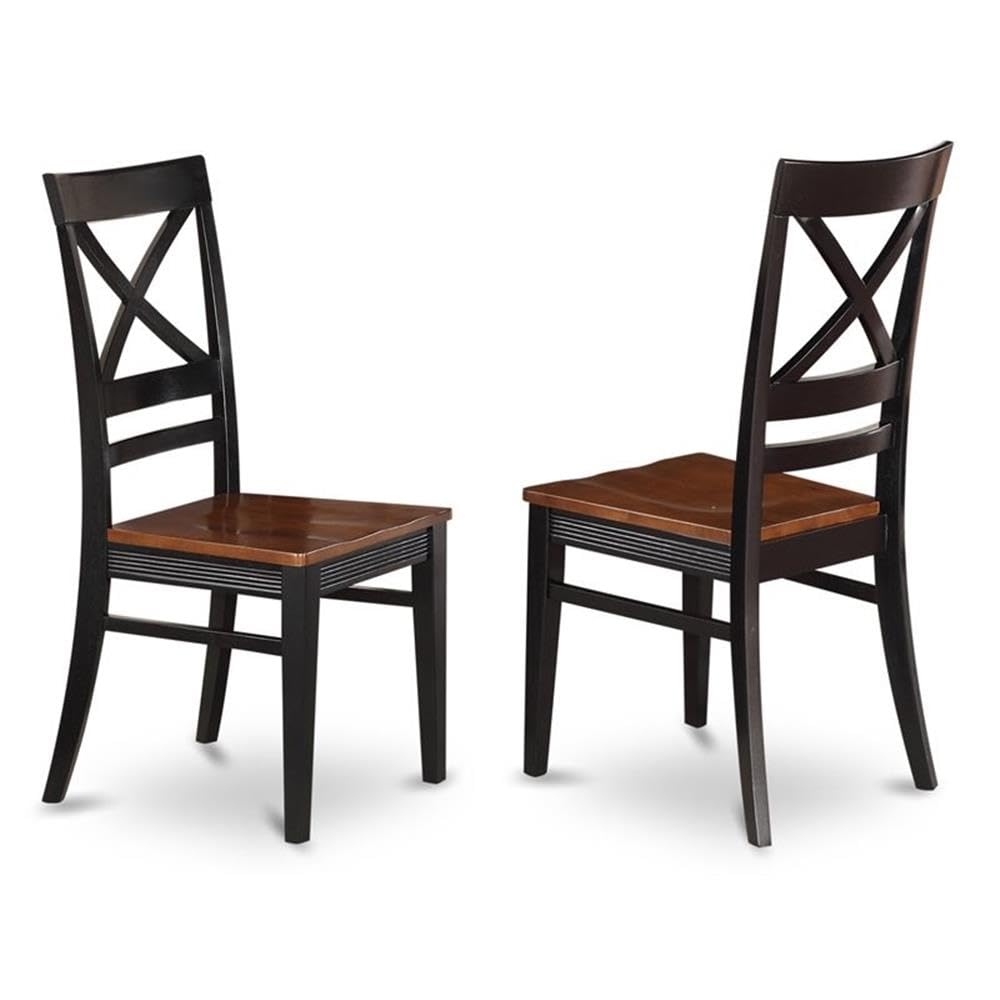 East West Furniture NIQU7-BCH-W 7 Piece Dining Room Table Set Consist of a Rectangle Kitchen Table with Butterfly Leaf and 6 Dining Chairs, 36x66 Inch, Black & Cherry