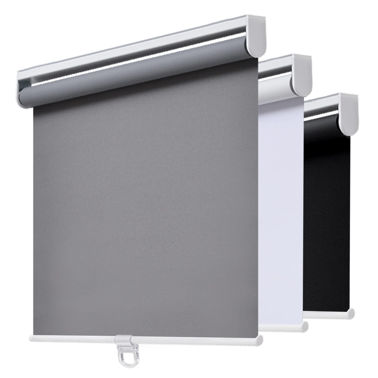 AOSKY Cordless Roller Shades Blackout Blinds for Windows Room Darkening Rolled Up Shades with Spring System, UV Protection Windo