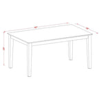 East West Furniture CABO7S-CAP-W 7 Piece Dining Table Set Consist of a Rectangle Kitchen Table and 6 Dining Chairs, 36x60 Inch, Cappuccino