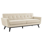 Modway Engage Modern Tufted Back Textured Fabric Sofa In Beige