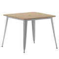 Contemporary 36 Square Commercial Dining Table for 4 with Umbrella Hole