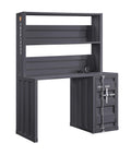 Acme Cargo Metal Frame Desk and Hutch with Storage Base in Gunmetal
