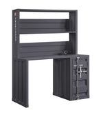 Acme Cargo Metal Frame Desk and Hutch with Storage Base in Gunmetal