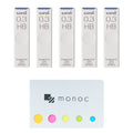 Uni Pencil Lead,'The Uni' Smudge-Proof Leads, 0.3Mm Hb, 5 Pack &'Monoc' Sticky Note(Japan Import)