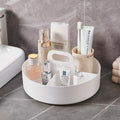 Gnoly Portable Lazy Susan With Handle ? Divided Rotating Organizer For Kitchen Cabinet & Bathroom ? White Plastic 360 Turntable 