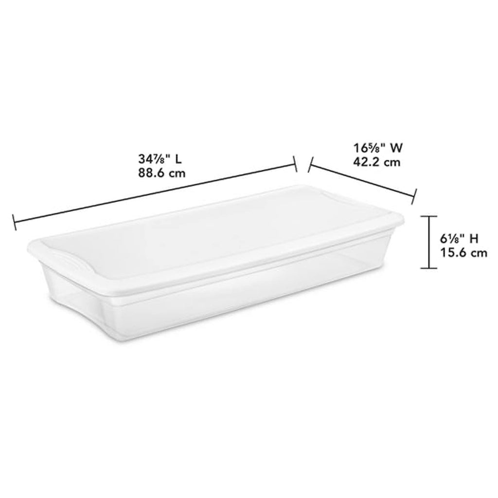Homz 112-Quart Holiday Plastic Ornament Storage Container With Lids, Stackable Clear Box For Ornaments With Dividers, Red Lid, G