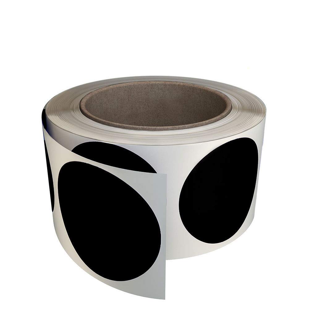Royal Green Dot Labels Roll Circle Stickers In Black Round 2 Inch - (5Cm) 50Mm - 600 Pack