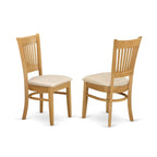 East West Furniture OXVA3-OAK-C 3 Piece Dining Room Table Set Contains a Square Kitchen Table and 2 Linen Fabric Upholstered Dining Chairs, 36x36 Inch, Oak