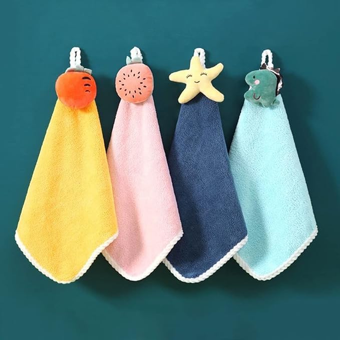 Akin Microfiber Wash Basin Hanging Hand Kitchen Towel Napkin With Ties | Soft Hanging Hand Towel For Bathroom & Kitchen (2)