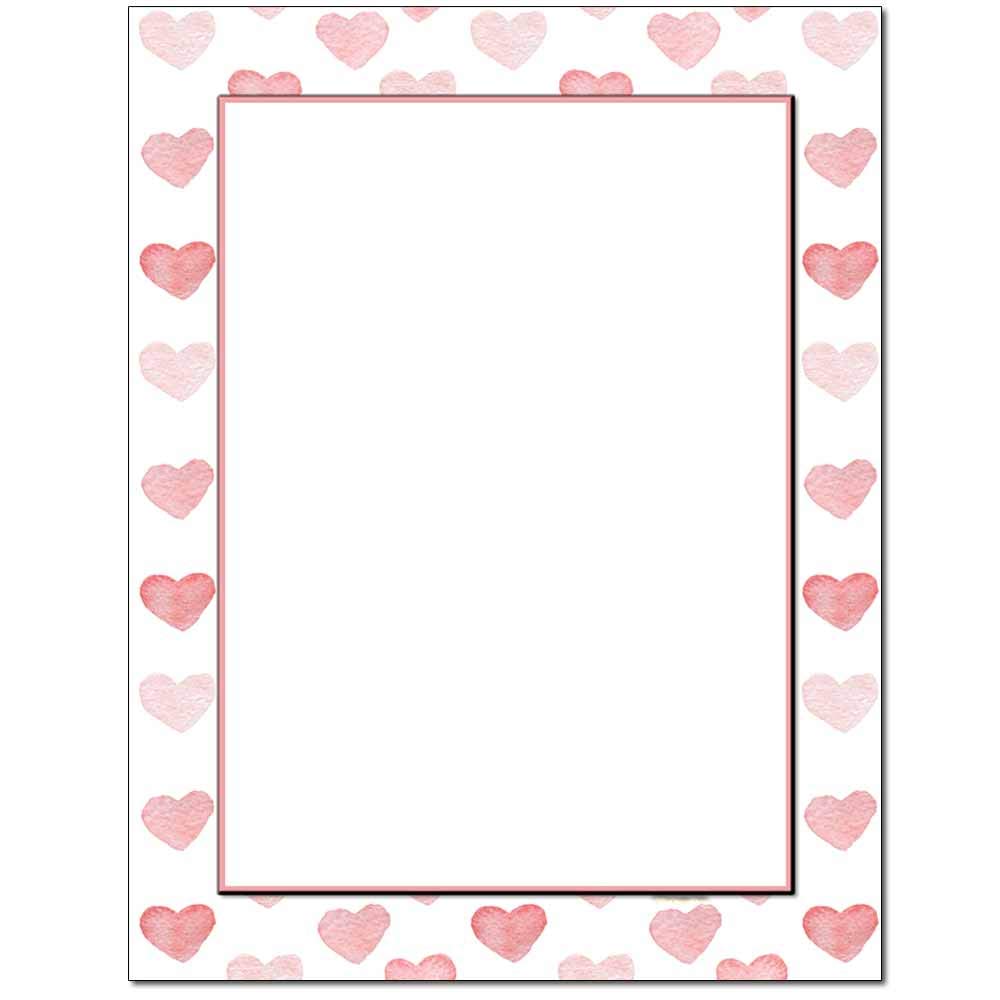 Stamped Hearts Letterhead Laser & Inkjet Printer Paper (100 Pack)