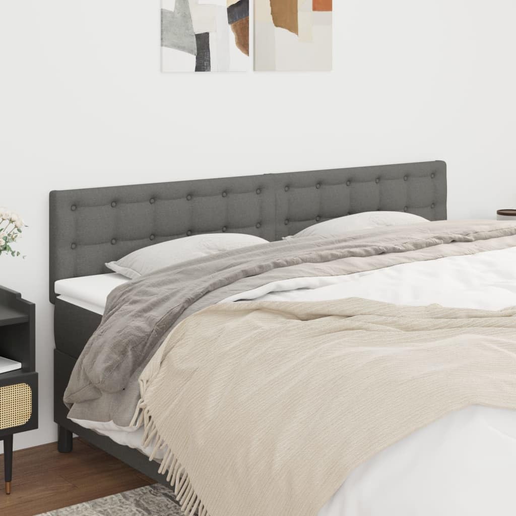 vidaXL Headboards 2 pcs Dark Gray 31.5"x2"x30.7"/34.6" Fabric
