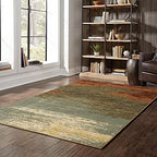 HomeRoots Polypropylene 3’x5’ Blue and Brown Distressed Area Rug