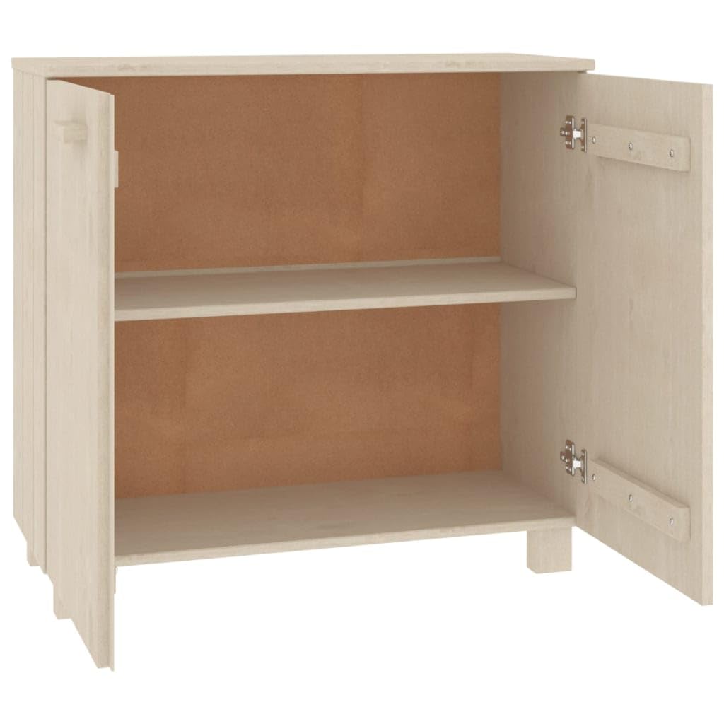 vidaXL Solid Wood Pine Sideboard HAMAR with 2 Doors, Honey Brown, Spacious Storage, Charming Design
