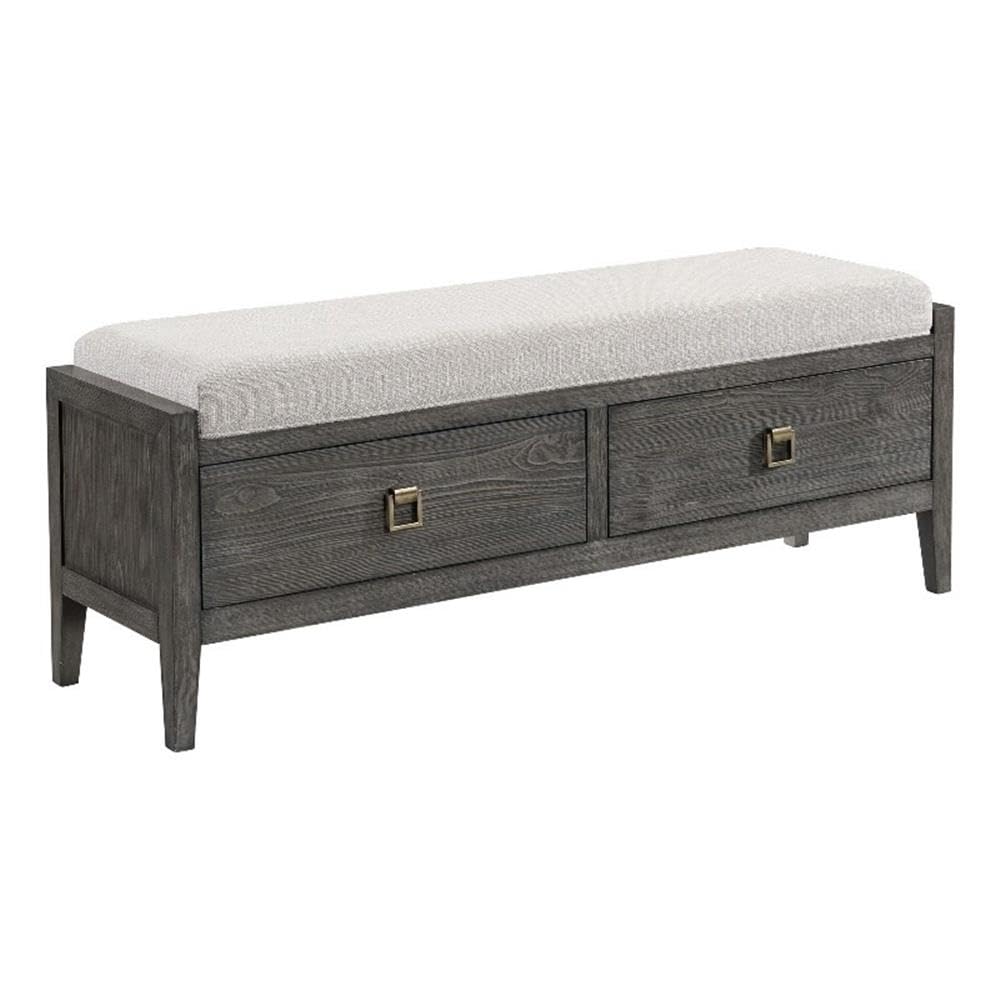 Intercon Portia 58" Wide Bedroom Storage Bench, Brushed Brindle