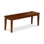 East West Furniture Capri Dining Bench with Wooden Seat, 51x15x18 Inch, Mahogany