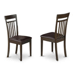 East West Furniture PFCA7-CAP-LC 7 Piece Modern Dining Table Set Consist of a Square Wooden Table with Butterfly Leaf and 6 Faux Leather Dining Room Chairs, 54x54 Inch, Cappuccino