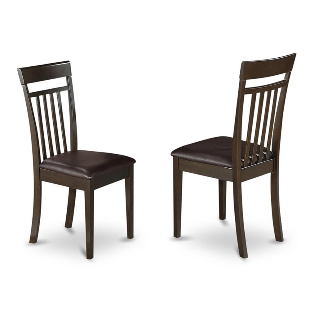 East West Furniture PFCA7-CAP-LC 7 Piece Modern Dining Table Set Consist of a Square Wooden Table with Butterfly Leaf and 6 Faux Leather Dining Room Chairs, 54x54 Inch, Cappuccino