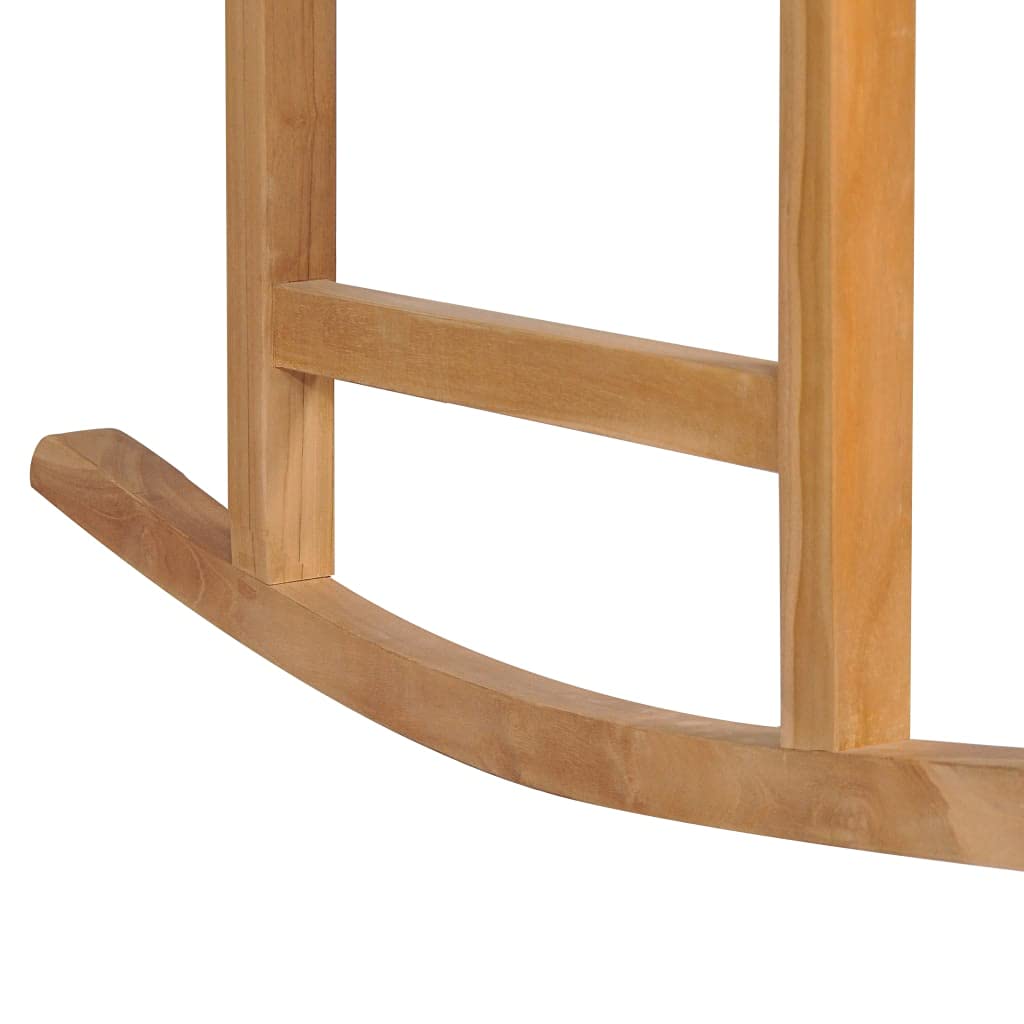 vidaXL Brown Rocking Chair - Indoor/Outdoor Use, Fine Sanded Durable Teak Hard Wood, High Slat Back Comfort, Assembly Required