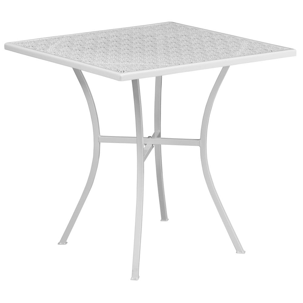 Flash Furniture Oia Commercial Grade Square Patio Table | Outdoor Steel Square Patio Table