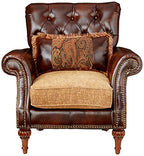 Acme Dreena Rolled Arm Upholstered Chair with Pillow Brown Faux Leather 5497