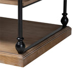 Baxton Studio Sebastian Greywashed Wood and Black Metal 3-Tier End Table