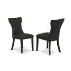 East West Furniture Amfo5-Bch-01 5 Piece Kitchen Table & Chairs Set Includes A Round Dining Room Table With Pedestal And 4 Cream Linen Fabric Parsons Dinette Chairs, 36X36 Inch, Black & Cherry