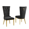 Best Quality Furniture SC330-337 Dining Chairs, Black/Gold