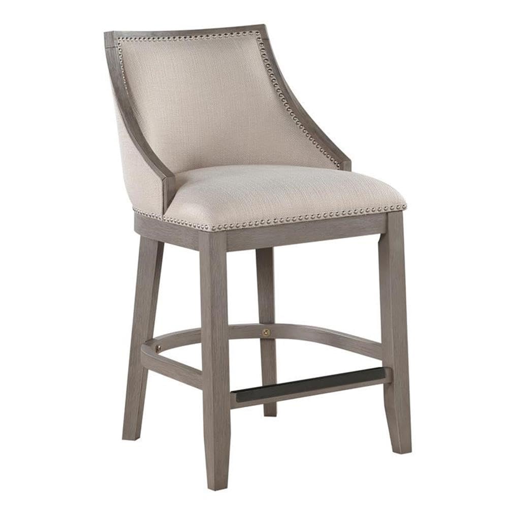 American Woodcrafters Paighton Solid Wood Driftwood Gray Finish Counter Stool