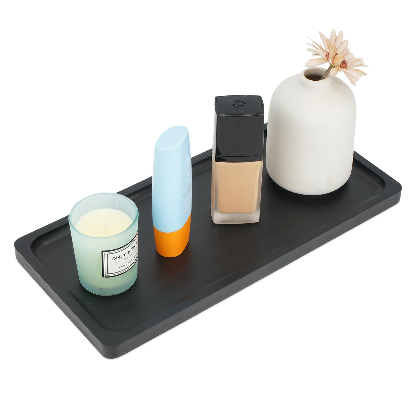 Bamboo Vanity Tray Bamboo Tray Rack Bathroom Counter Tray for Organizing Decor Display Toilet Tank Top Tray Bamboo Vanity Tray R