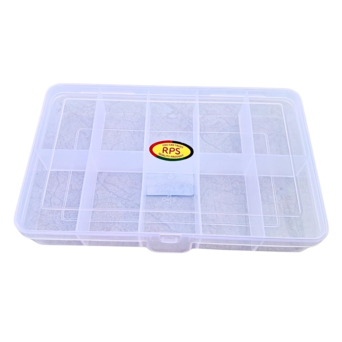 AANIJ Polypropylene Multi Purpose Jewellery Organizer Rectangular Storage Box With Fix Dividers 10 Grids Transparent For Jewelry