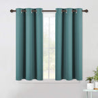 Nicetown Bedroom Curtain Panels Blackout Draperies, Thermal Insulated Solid Grommet Blackout Curtains/Drapes (Sea Teal, One Pair