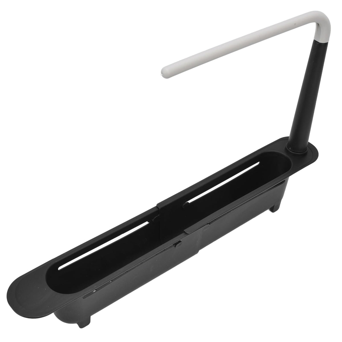 Phefop Telescopic Sink Storage Rack, Expandable Drain Basket with Towel Bar, Sponge Soap Holder, Easy Install, Kitchen Organizer