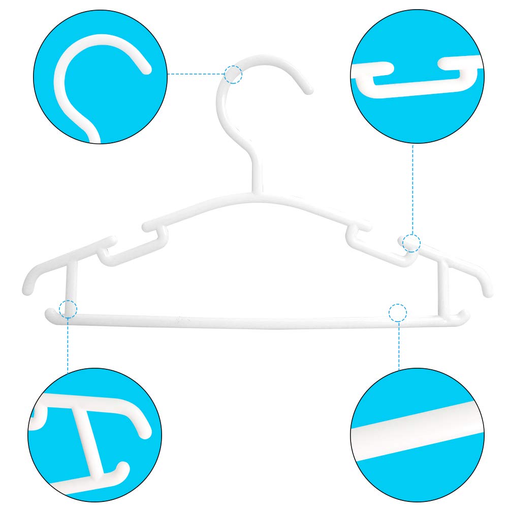 Goodtou Baby Hangers For Closet 60 Pack White Plastic Baby Hanger Toddler Hangers