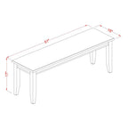 East West Furniture DUDL6D-MAH-LC Dudley 6 Piece Set Contains a Rectangle Dining Room Table and 4 Faux Leather Upholstered Chairs with a Bench, 36x60 Inch