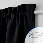 Nicetown Side Door Window Curtains - French Door Curtains For Kitchen Window, Privacy Door Shades For Sidelight Curtains, Thermal Insulated Door Window Covering, W12 X L72, Black, 1 Panel