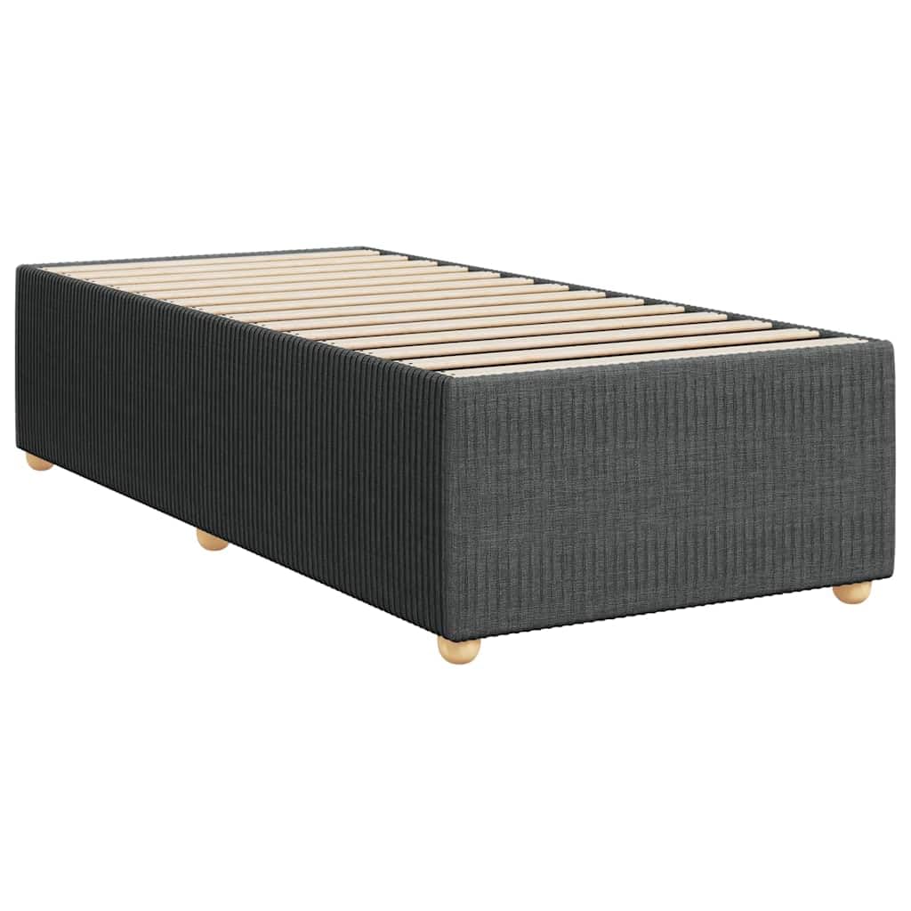 vidaXL upholstered Dark Gray Bed Frame - Twin XL Mattress Base, Polyester Fabric Bedstead with slats, Modern Style