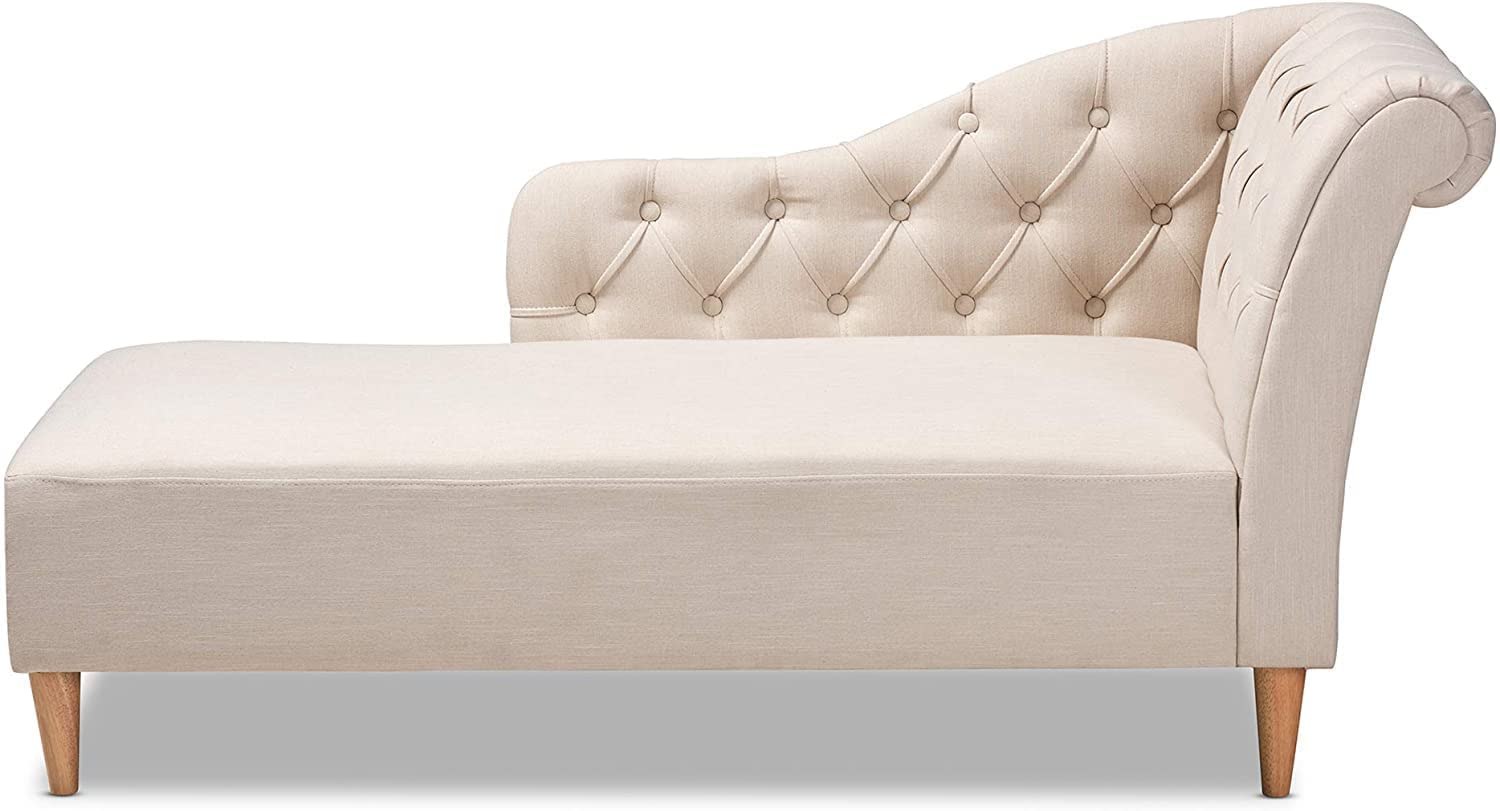 The Crafty Cut Chesterfield Chaise Lounge Sofa  Cream Velvet Recliner Couch Elegant Recamiere Lounger Armchair