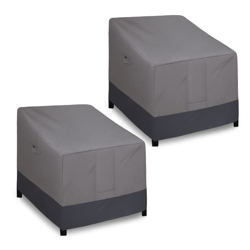 Easy-Going Waterproof Outdoor Lounge Chair Cover, Heavy Duty Patio Couch Cover, Windproof Outdoor Furniture Cover With Air Vent (2 Pack-32Wx37Dx31H Inch, Gray/Dark Gray)