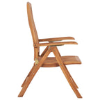 vidaXL 4X Solid Teak Wood Reclining Patio Chairs with Cushions Wooden Garden Outdoor Chair Seat Reclining Terrance Backyard Furniture