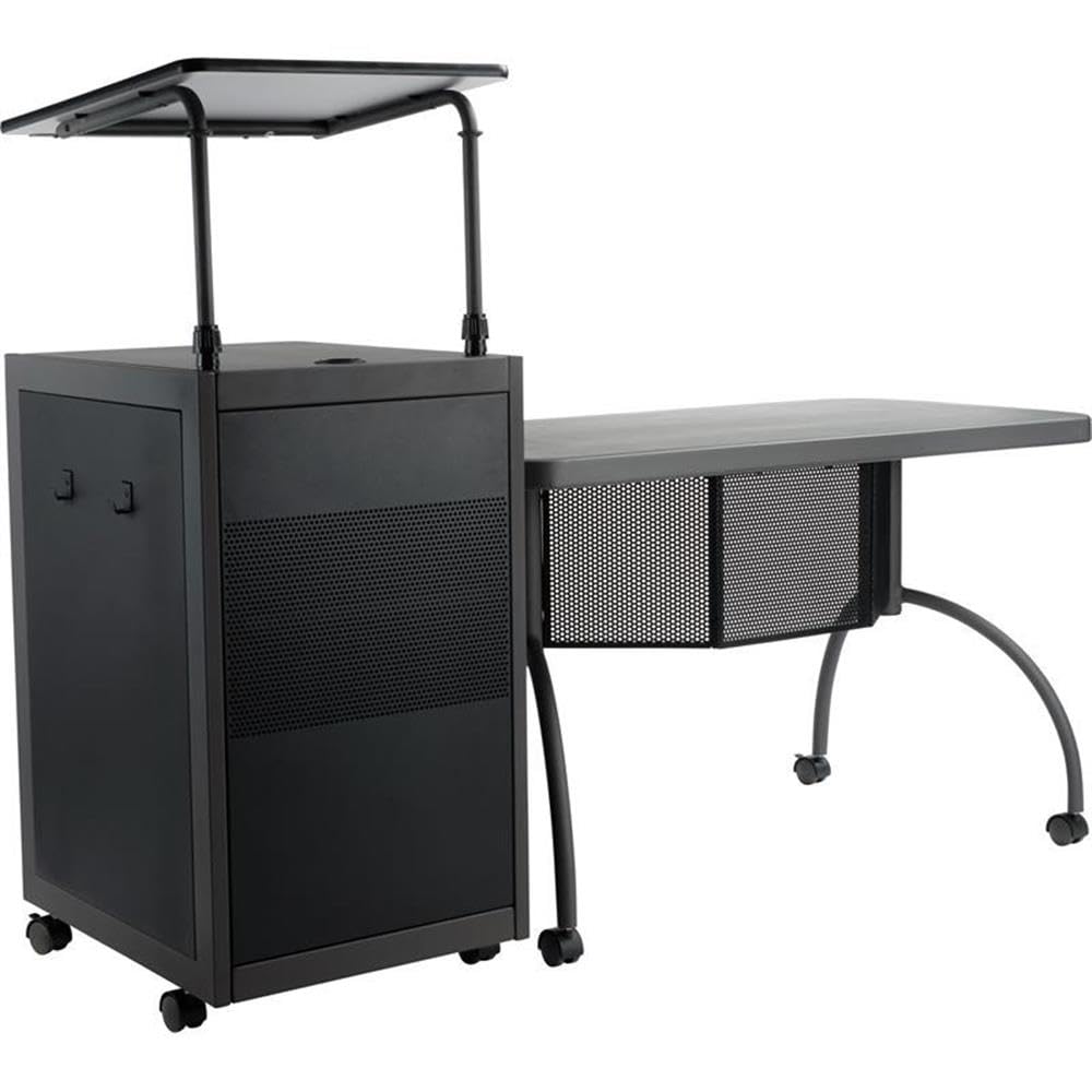 Oklahoma Sound Metal Teacher's WorkPod Desk and Lectern Kit in Charcoal
